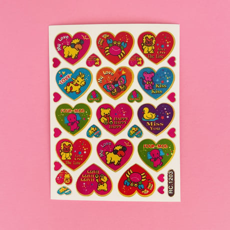 動物 ハート キラキラ シール  ANIMAL HEART STICKER