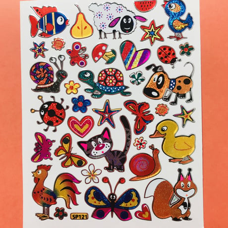 生き物いろいろ ② キラキラ シール LIVING CREATURE MIX STICKER