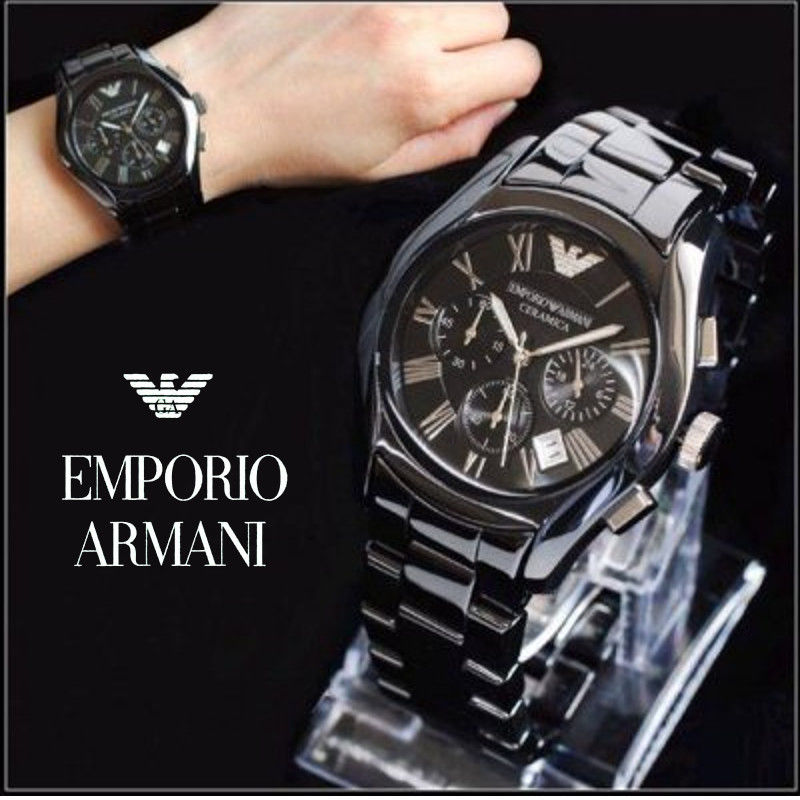 エンポリオアルマーニ AR1400 ジェットブラック セラミカ腕時計