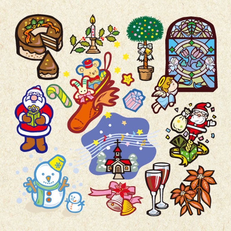 イラスト集: EP9 HAPPYクリスマス[EPS版] | E-DESIGN'S DL-SHOP