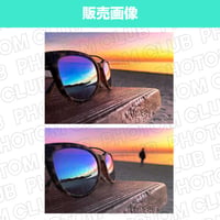サングラス＆サンセットビーチの画像