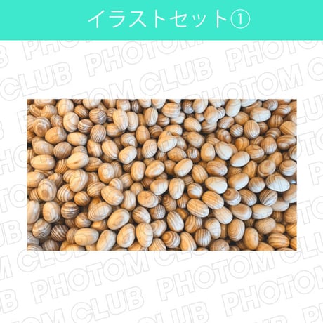 たくさんの木製たまごの写真画像素材(4枚セット)