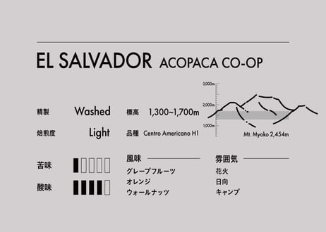 【コーヒー豆】El Salvador・ACOPACA CO-OP・浅煎り