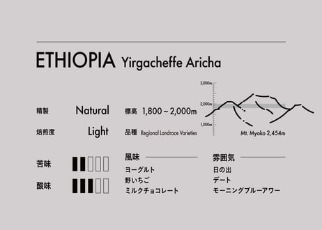 【コーヒー豆】Ethiopia Yirgacheffe Aricha・浅煎り