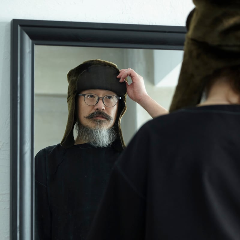 ロシアンサウナハット】ヴィーガンラビット グレー/オリーブ 🉐色かけ