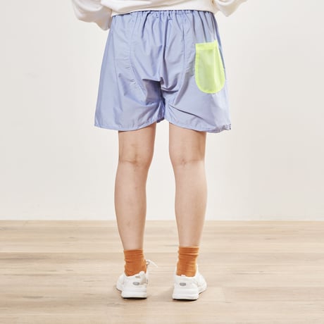 サウナパンツ アップデート ライトブルーxメッシュ（ネオンイエロー）