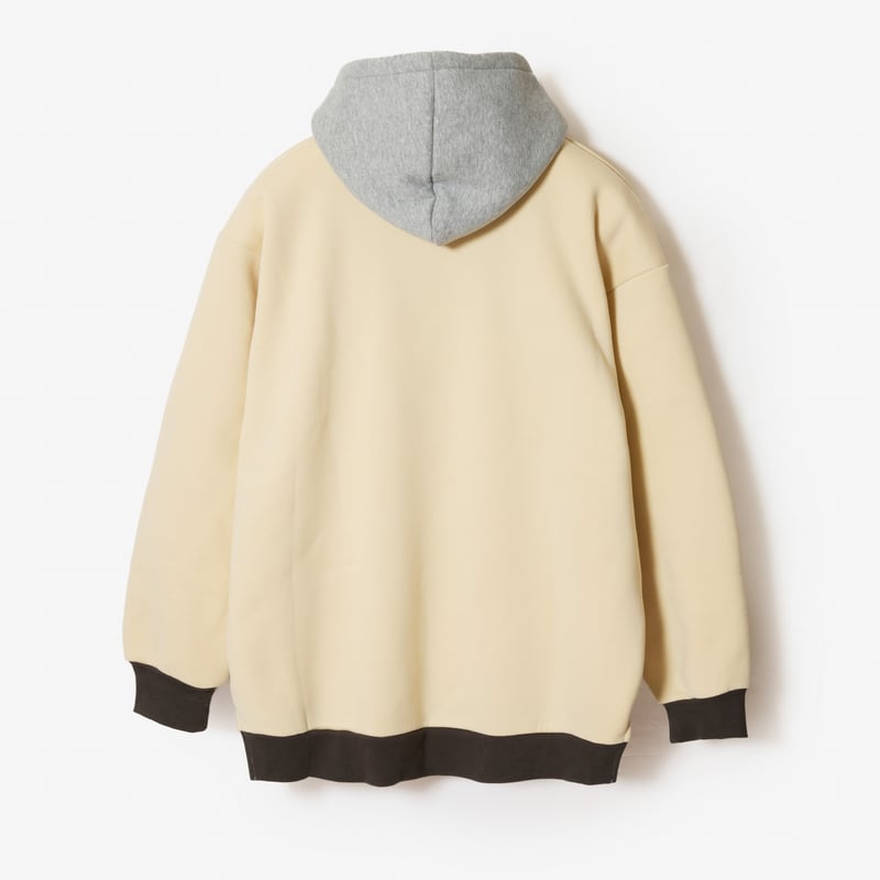 ヴィンテージライク】裏起毛「フード後付けパーカー」｜ベージュボディ