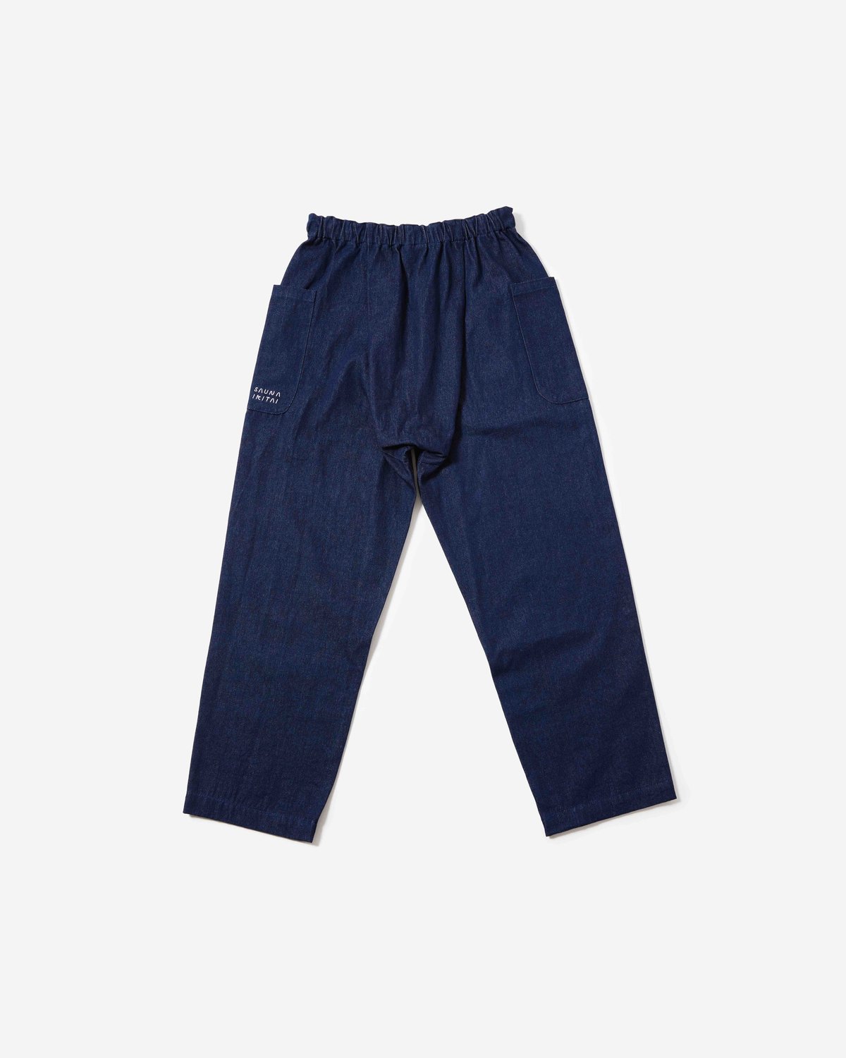 本物の 制作事例】サウナイキタイさま換気デニムサウナパンツ(販売用) | サウナグッズ研究室 バス・洗面所用品