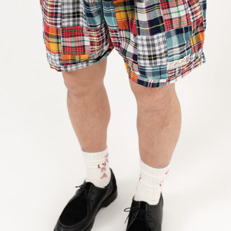 【アメトラ風🗽】ダブル×ダブルパッチワークサウナパンツ グリーン系｜レッド系