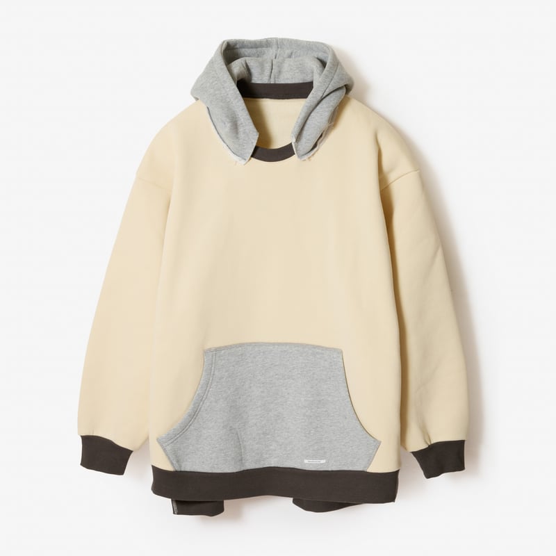 ヴィンテージライク】裏起毛「フード後付けパーカー」｜ベージュボディ