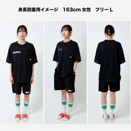【機能性R/V】トリコロールテープTシャツ