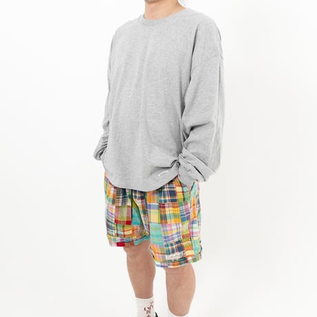 【アメトラ風🗽】ダブル×ダブルパッチワークサウナパンツ グリーン系｜レッド系