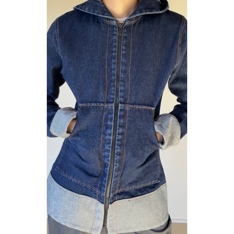DENIM ZIP HOODIE