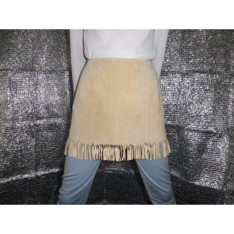 SUEDE FRINGE SKIRT