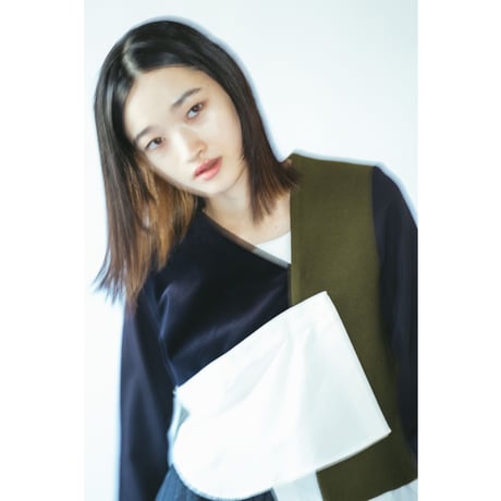 JACQUEMUS / MIXED FABRIC TOP