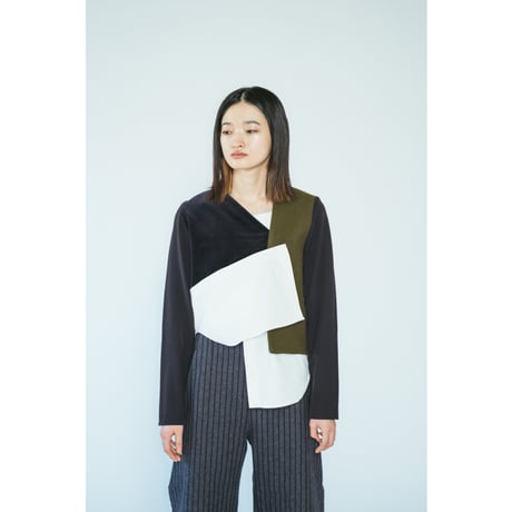 JACQUEMUS / MIXED FABRIC TOP