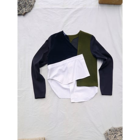 JACQUEMUS / MIXED FABRIC TOP
