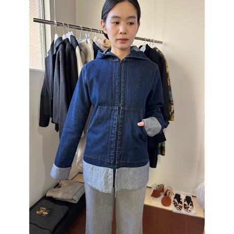 DENIM ZIP HOODIE