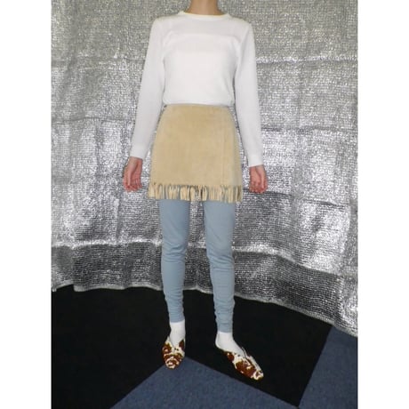 SUEDE FRINGE SKIRT
