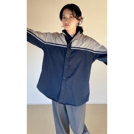 BI COLOR STAND COLLER SHIRT
