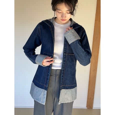DENIM ZIP HOODIE