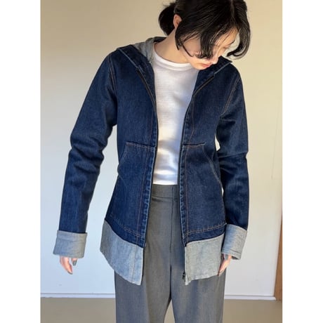 DENIM ZIP HOODIE