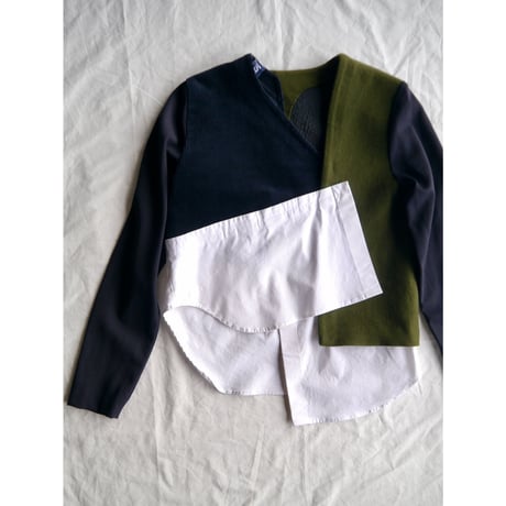 JACQUEMUS / MIXED FABRIC TOP