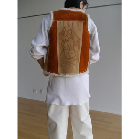 LEATHER BOA VEST
