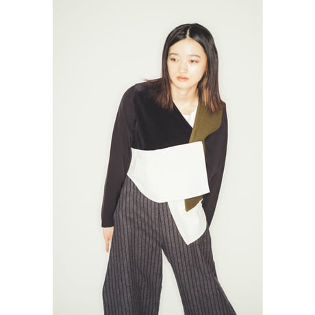 JACQUEMUS / MIXED FABRIC TOP