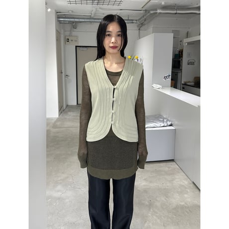 LINE COTTON VEST