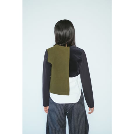 JACQUEMUS / MIXED FABRIC TOP
