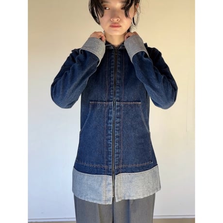DENIM ZIP HOODIE