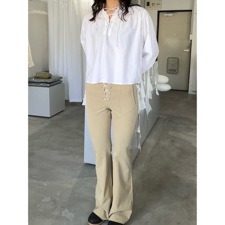 LACE UP FLARE PANTS