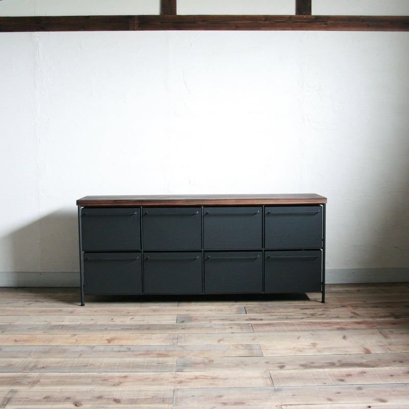 アイアンのローチェスト（2段タイプ） 天板ブラウン | EARL