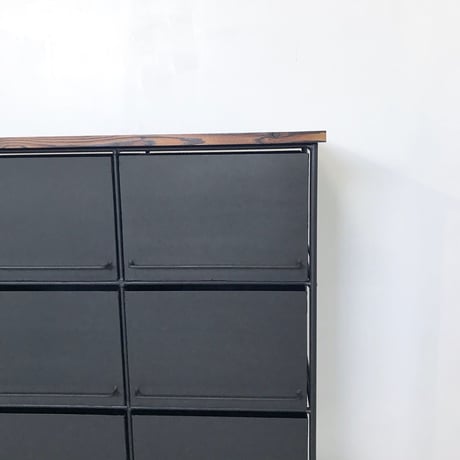 オーダー専用　チョークで絵や文字が描ける　チェスト1列3段 (ウッドトップ)