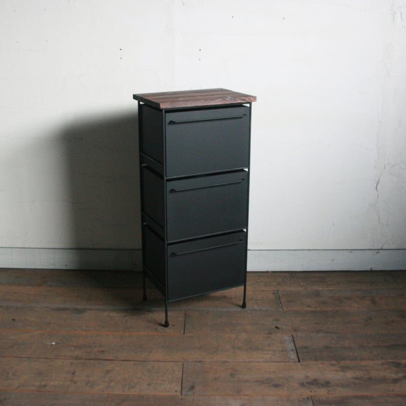 アイアンチェスト 1列3段 ウッドトップ | EARL