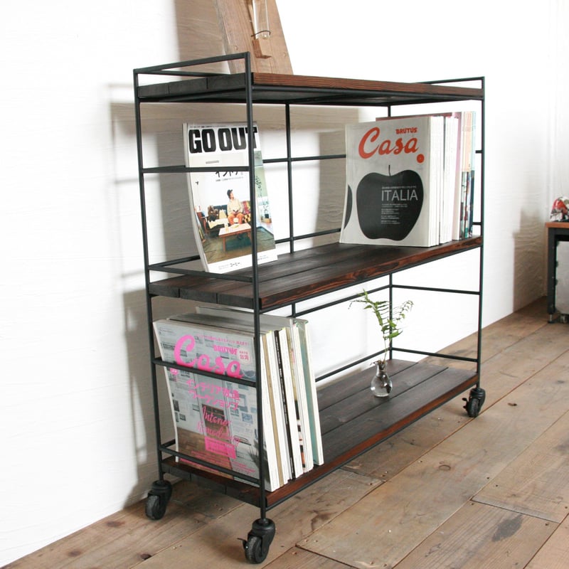 アイアン&ウッドシェルフ キャスター付き | EARL