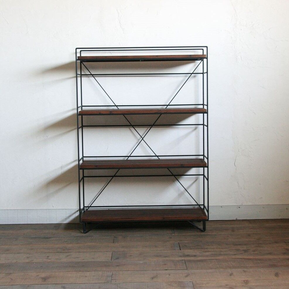 wood iron shelf 1190*455*225〈ナチュラル色〉 wood iron shelf 黄色 1190*455*225〈ブラウン〉