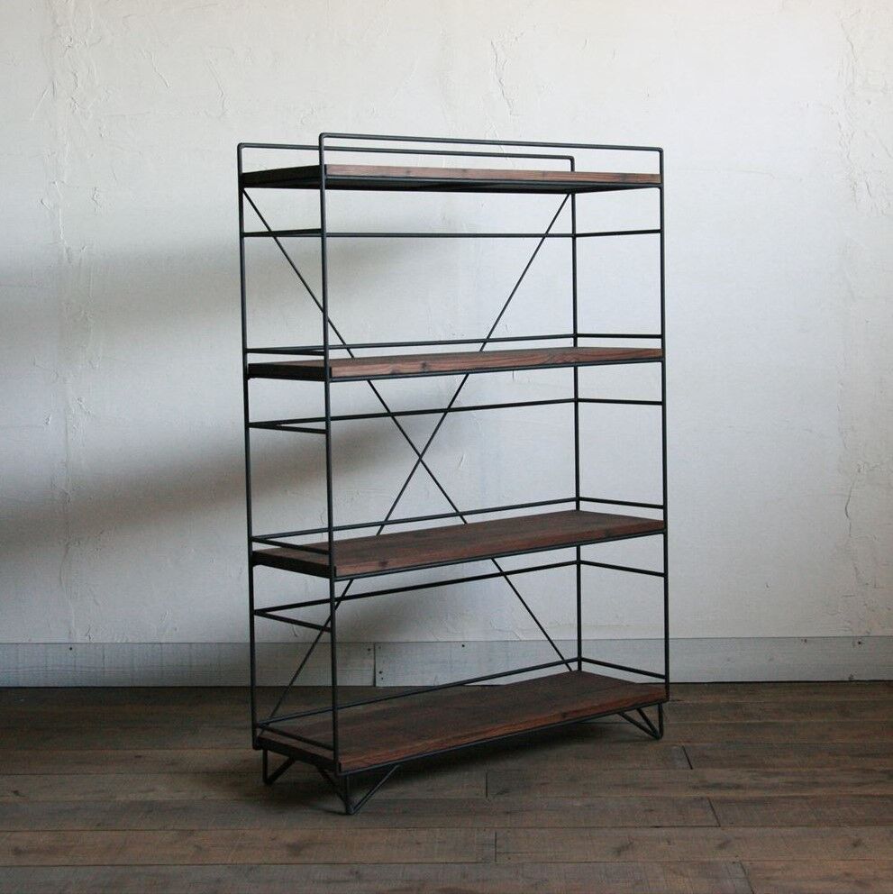 絵本棚　ブックシェルフ　アイアン　本棚　ウッドチェスト　無垢材　ハンドメイド 絵本棚 ブックシェルフ アイアン 本棚 ウッドチェスト 無垢材