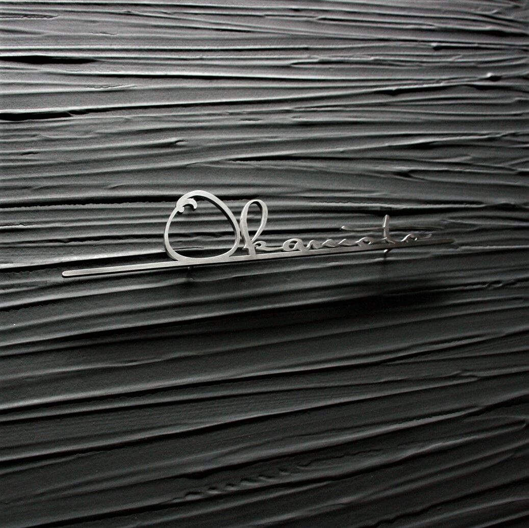 ステンレス 切り文字 表札 シルバーヘアライン加工 Okamoto例【サイズ