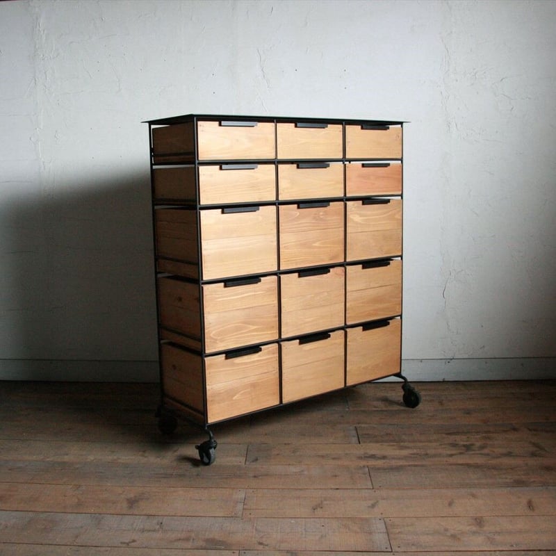 アイアンと木箱のチェスト（5段タイプ） | EARL