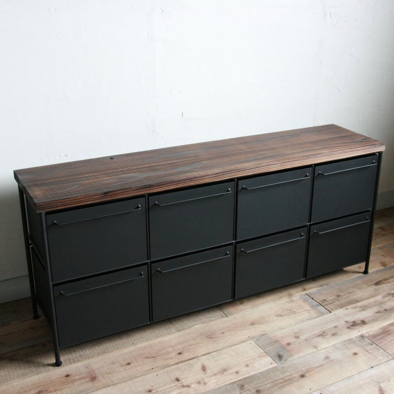 アイアンのローチェスト（2段タイプ） 天板ブラウン | EARL