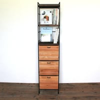 アイアンのドロワーシェルフ 4列1段 天板ライトカラー | EARL