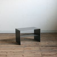 2WAYサイドテーブル　黒皮仕上げ