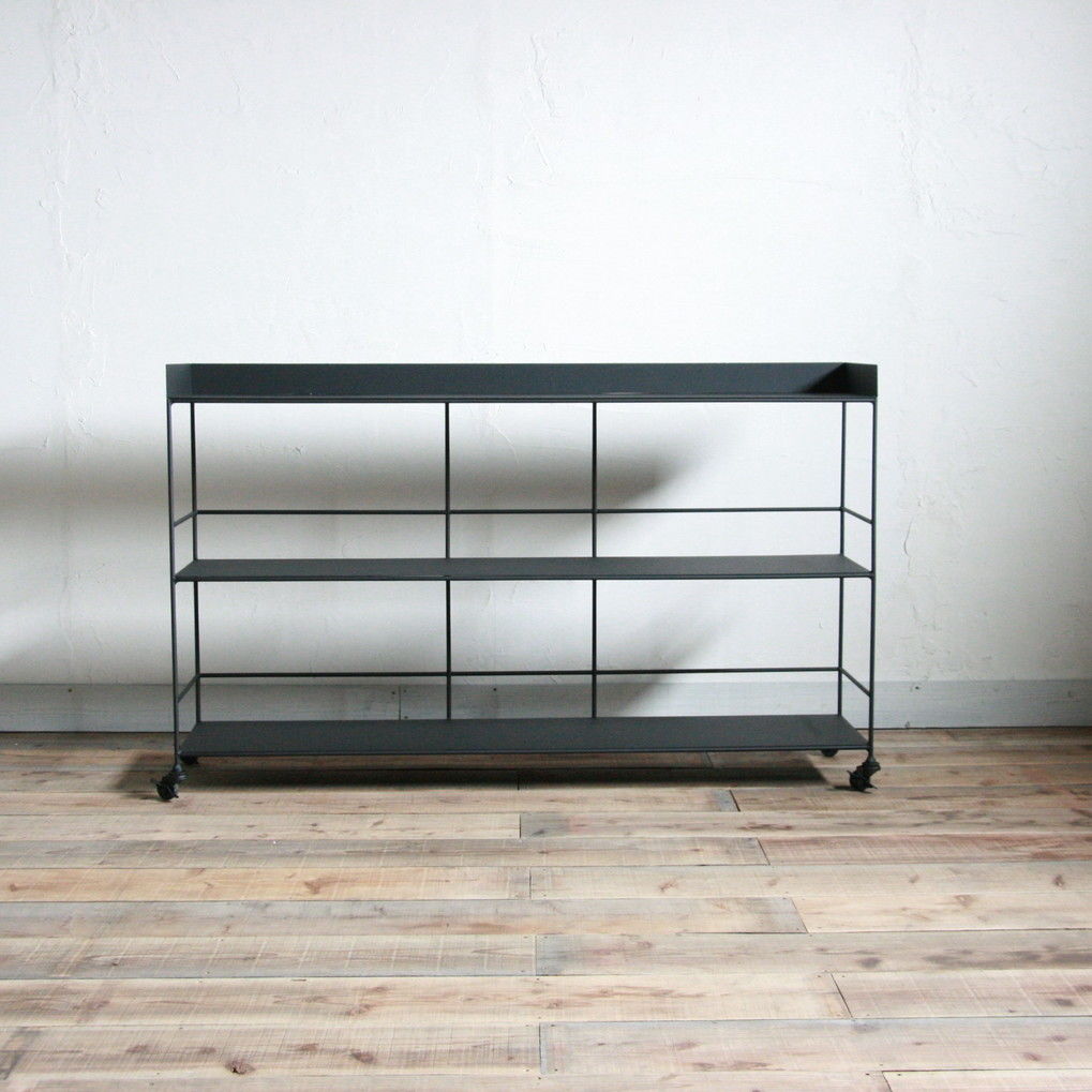 キッチンワゴン 木製スリムキッチンワゴン/天板タイルトップ ナチュラル色 WA