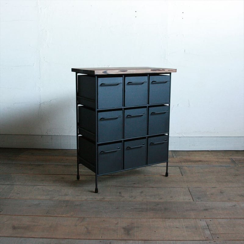 アイアンチェスト アイアンチェスト 1列3段 ウッドトップ | EARL