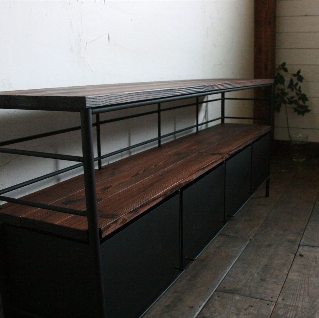 a.flat シェルフ&ドロワー アイアンのドロワーシェルフ 4列1段 | EARL