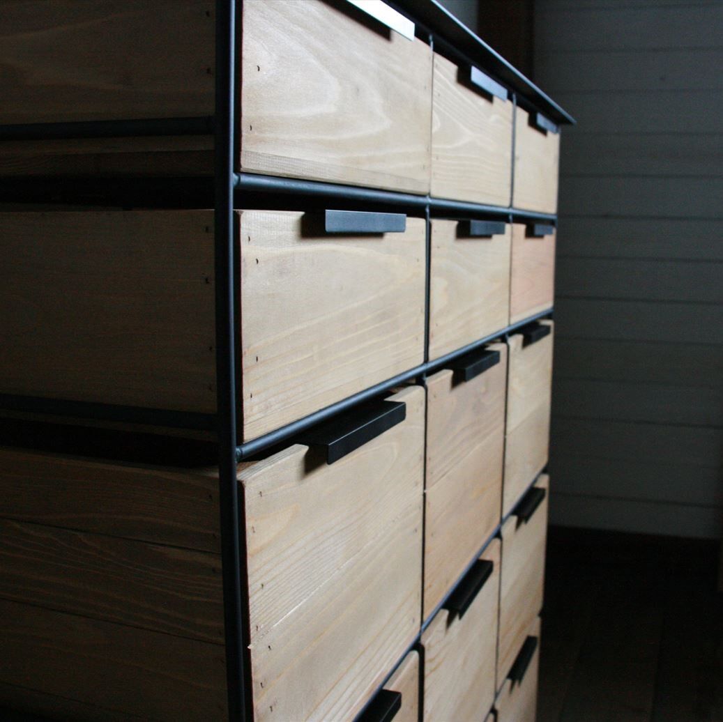 アイアンと木箱のチェスト（5段タイプ） | EARL