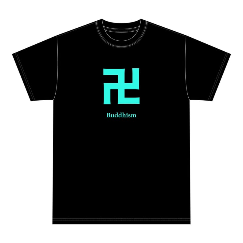 BUDDHISM 卍Tシャツ - BLACK x TURQUOISE | 9H9H NAHANAHA