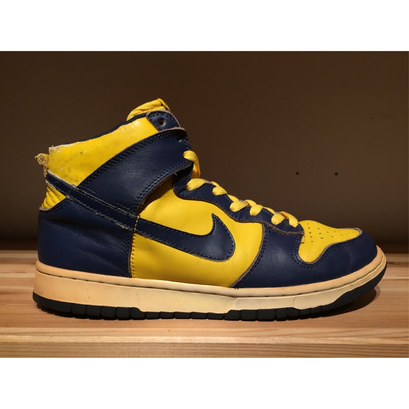 98 NIKE DUNK HI 紺×黄 US9 新品